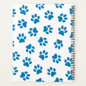 前足、犬の前足、青い前足のパターン プランナー手帳 (裏面)