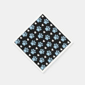 前足、犬の前足、青い前足、白いハートのパターン スタンダードカクテルナプキン (角)