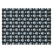 前足、犬の前足、青い前足、白いハートのパターン テーブルクロス (正面(横))