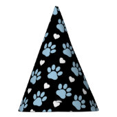 前足、犬の前足、青い前足、白いハートのパターン パーティーハット (右)