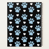 前足、犬の前足、青い前足、白いハートのパターン プランナー手帳 (裏面)