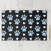 前足、犬の前足、青い前足、白いハートのパターン ペーパーパッド (インサイチュ)