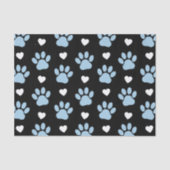 前足、犬の前足、青い前足、白いハートのパターン 薄葉紙 (正面)