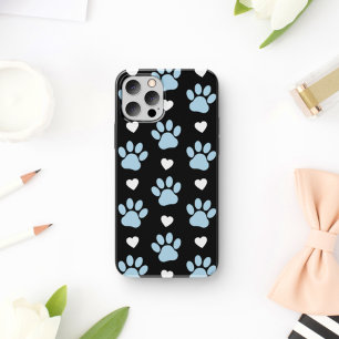 前足、犬の前足、青い前足、白いハートのパターン iPhone 11 ケース