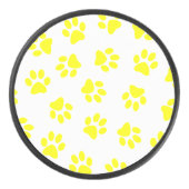 前足、犬の前足、黄色の前足のパターン アイスホッケーパック (正面)