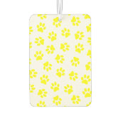 前足、犬の前足、黄色の前足のパターン カーエアーフレッシュナー (裏面)