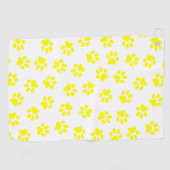 前足、犬の前足、黄色の前足のパターン ゴルフタオル (横)