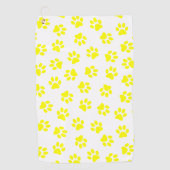 前足、犬の前足、黄色の前足のパターン ゴルフタオル (正面)