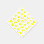 前足、犬の前足、黄色の前足のパターン スタンダードカクテルナプキン (角)