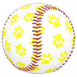 前足、犬の前足、黄色の前足のパターン ソフトボール