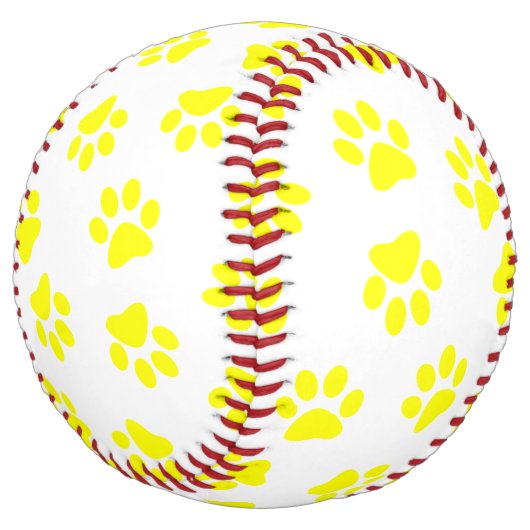 前足、犬の前足、黄色の前足のパターン ソフトボール (アングル)