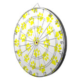 前足、犬の前足、黄色の前足のパターン ダーツボード (正面右)