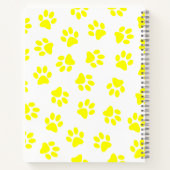 前足、犬の前足、黄色の前足のパターン ノートブック (裏面)
