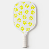 前足、犬の前足、黄色の前足のパターン ピックルボールラケット (正面)