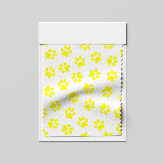 前足、犬の前足、黄色の前足のパターン ファブリック