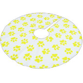 前足、犬の前足、黄色の前足のパターン ブラッシュドポリエステルツリースカート (アングル)