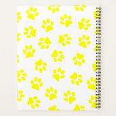 前足、犬の前足、黄色の前足のパターン プランナー手帳 (裏面)