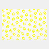 前足、犬の前足、黄色の前足のパターン ラッピングペーパーシート (正面)