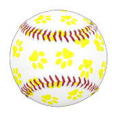 前足、犬の前足、黄色の前足のパターン 野球ボール (正面)