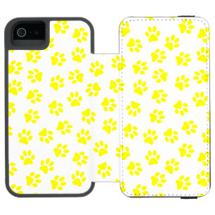 前足、犬の前足、黄色の前足のパターン iPhone SE/5/5sウォレットケース