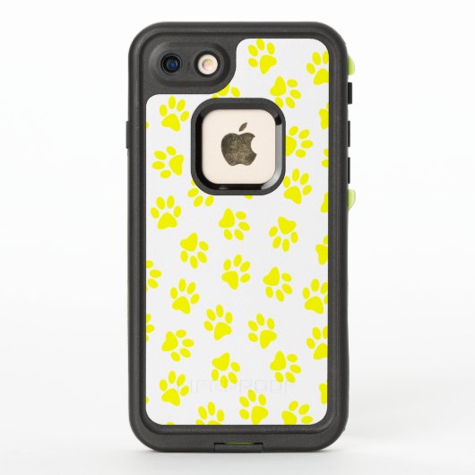 前足、犬の前足、黄色の前足のパターン LifeProof iPhoneケース (裏面)