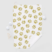 前足、犬の前足、黄金の前足のパターン ゴルフタオル (インサイチュ)