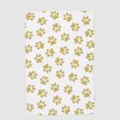 前足、犬の前足、黄金の前足のパターン ゴルフタオル (正面)