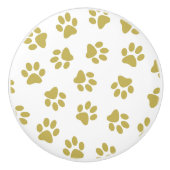 前足、犬の前足、黄金の前足のパターン セラミックノブ (正面)