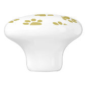 前足、犬の前足、黄金の前足のパターン セラミックノブ (側面)