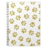 前足、犬の前足、黄金の前足のパターン ノートブック (正面)