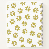 前足、犬の前足、黄金の前足のパターン ノートブック (裏面)