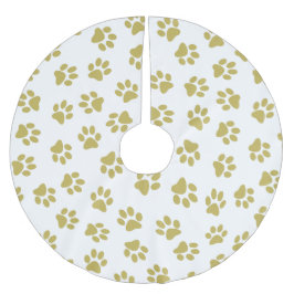 前足、犬の前足、黄金の前足のパターン ブラッシュドポリエステルツリースカート