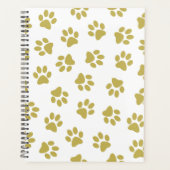 前足、犬の前足、黄金の前足のパターン プランナー手帳 (正面)