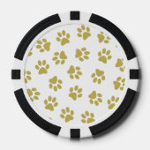前足、犬の前足、黄金の前足のパターン ポーカーチップ (正面)