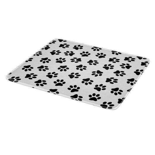 前足、犬の前足、黒い前足のパターン カッティングボード (角)