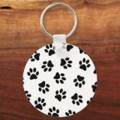 前足、犬の前足、黒い前足のパターン キーホルダー (正面)