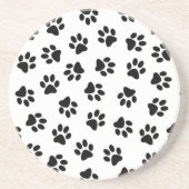 前足、犬の前足、黒い前足のパターン コースター (正面)