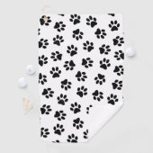 前足、犬の前足、黒い前足のパターン ゴルフタオル (インサイチュ)