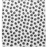 前足、犬の前足、黒い前足のパターン シャワーカーテン (正面)