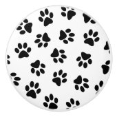 前足、犬の前足、黒い前足のパターン セラミックノブ (正面)