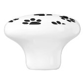 前足、犬の前足、黒い前足のパターン セラミックノブ (側面)