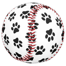 前足、犬の前足、黒い前足のパターン ソフトボール