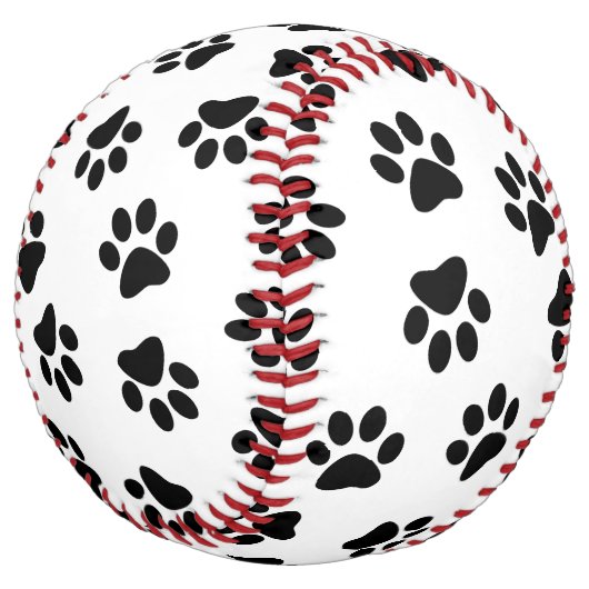 前足、犬の前足、黒い前足のパターン ソフトボール (アングル)