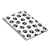 前足、犬の前足、黒い前足のパターン ノートブック (右側)