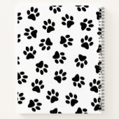 前足、犬の前足、黒い前足のパターン ノートブック (裏面)