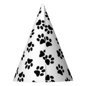 前足、犬の前足、黒い前足のパターン パーティーハット (裏面)