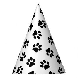 前足、犬の前足、黒い前足のパターン パーティーハット