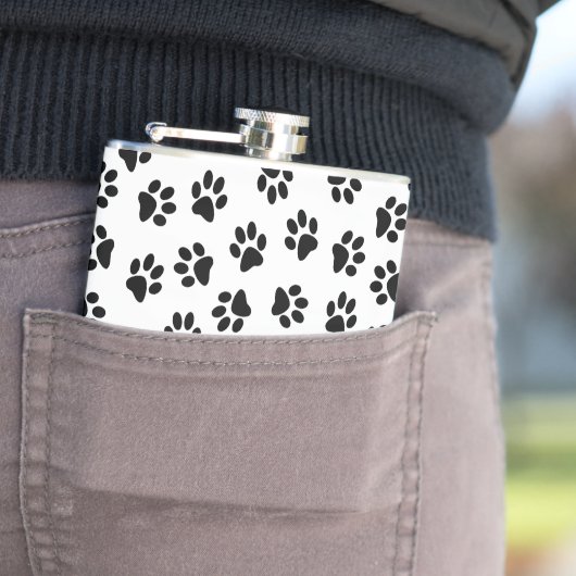 前足、犬の前足、黒い前足のパターン フラスク (インサイチュ)