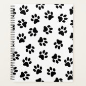 前足、犬の前足、黒い前足のパターン プランナー手帳 (正面)