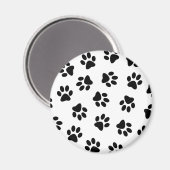 前足、犬の前足、黒い前足のパターン マグネット (正面/裏面)